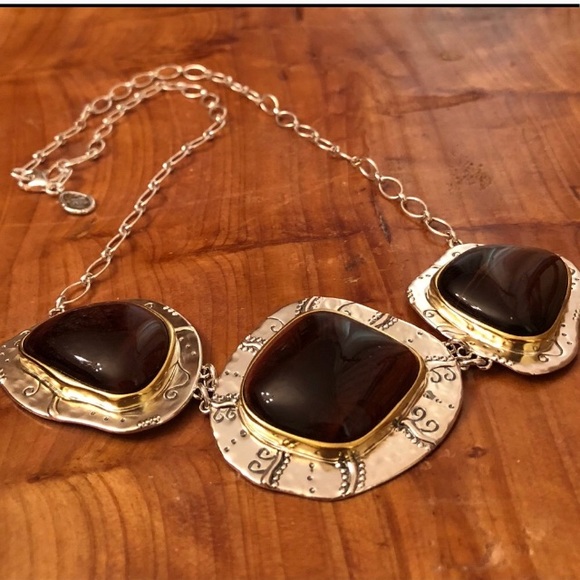 Stunning Silpada Sterling Silver and Tiger’s Eye Necklace N3346 - Picture 5 of 9